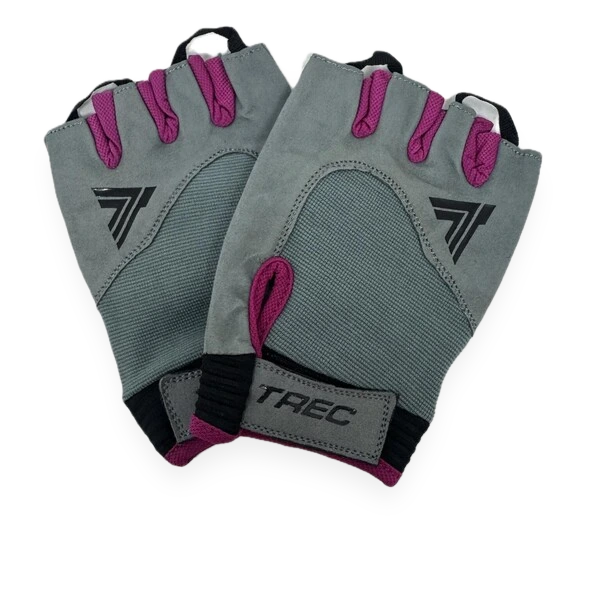 Ladies Gloves, Grey & Pink - Medium