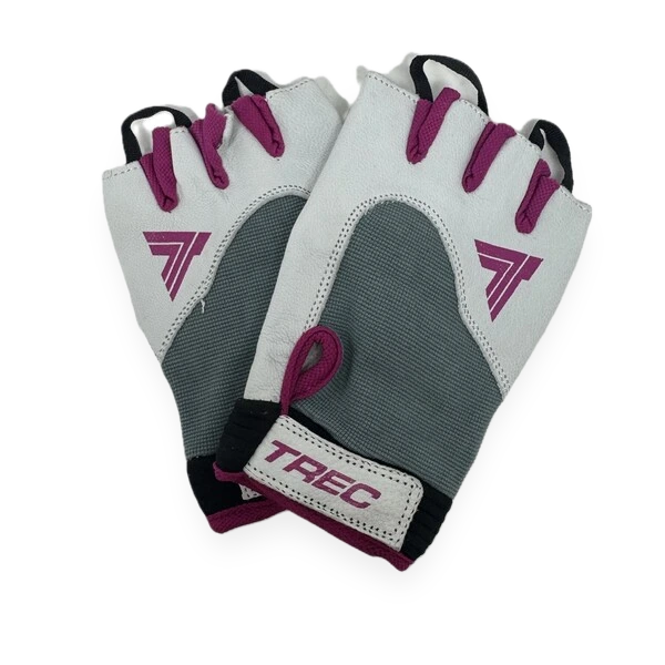 Ladies Gloves, White & Pink - Medium