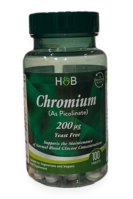 Chromium Picolinate, 200mcg - 100 tablets