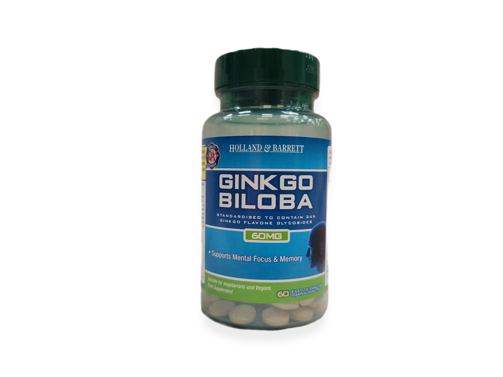 Ginkgo Biloba, 60mg - 60 tablets
