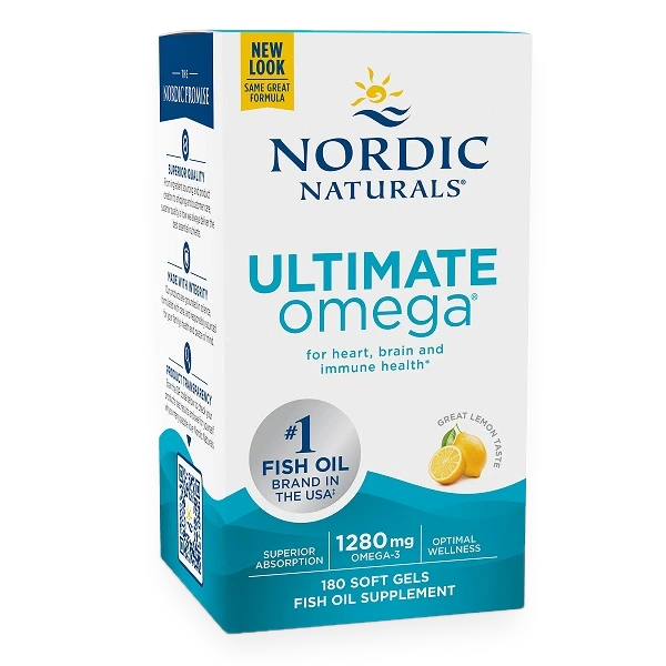 Ultimate Omega, 1280mg Lemon (EAN 768990037900) - 180 softgels