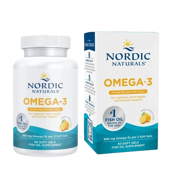Omega-3, 690mg Lemon (Fish Gelatin) - 60 softgels