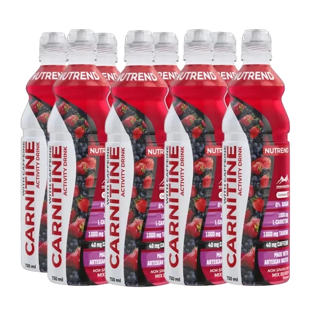 Carnitine Activity Drink with Caffeine, Non Sparkling Mix Berry - 8 x 750 ml.