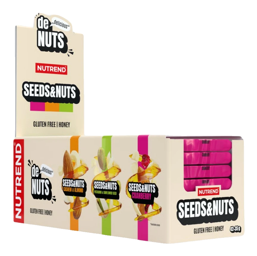 Denuts Seeds & Nuts Bar, Cranberry - 42 x 35g