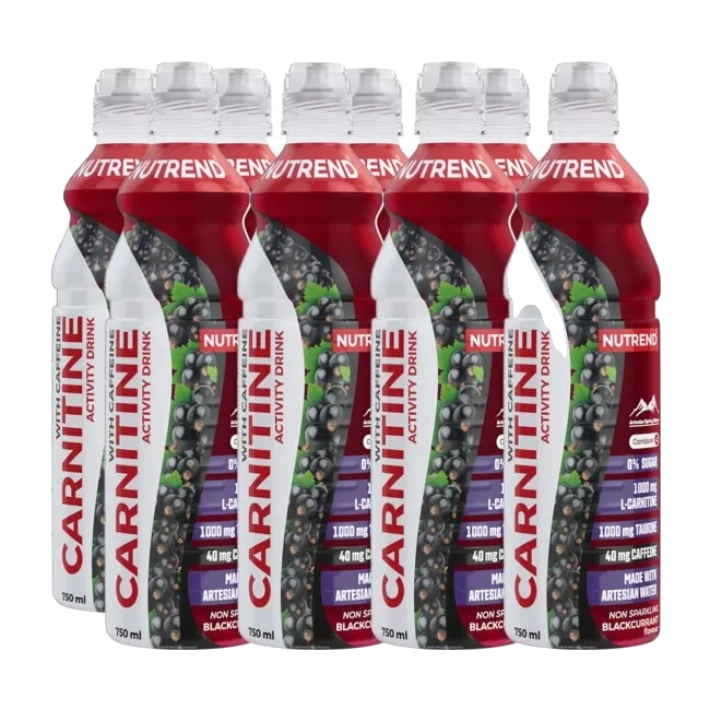 Carnitine Activity Drink with Caffeine, Non Sparkling Blackcurrant - 8 x 750 ml.