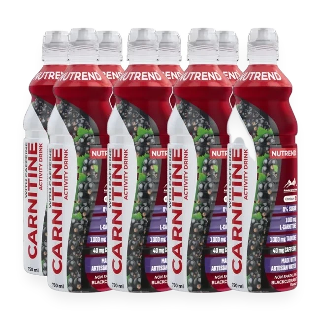 Carnitine Activity Drink with Caffeine, Non Sparkling Blackcurrant - 8 x 750 ml.