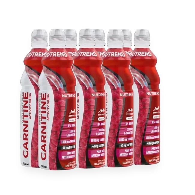 Carnitine Activity Drink with Caffeine, Sparkling Raspberry - 8 x 750 ml.
