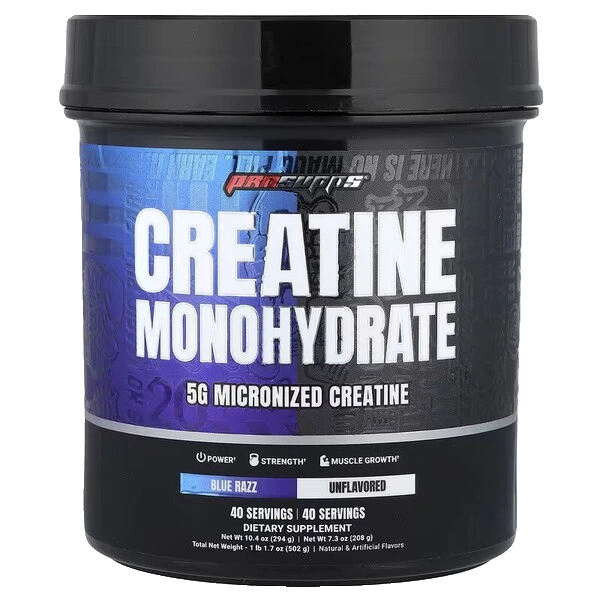 Creatine Monohydrate Dual Tube, Blue Razz & Unflavored - 502 grams