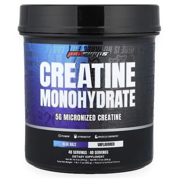 Creatine Monohydrate Dual Tube, Blue Razz & Unflavored - 502 grams