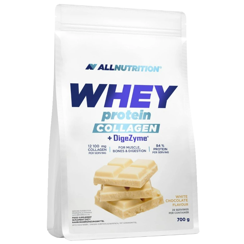 Whey Protein Collagen + DigeZyme, White Chocolate - 700 grams
