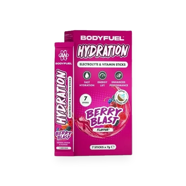 Bodyfuel Hydration Electrolyte & Vitamin Sticks, Berry Blast - 7 x 7g