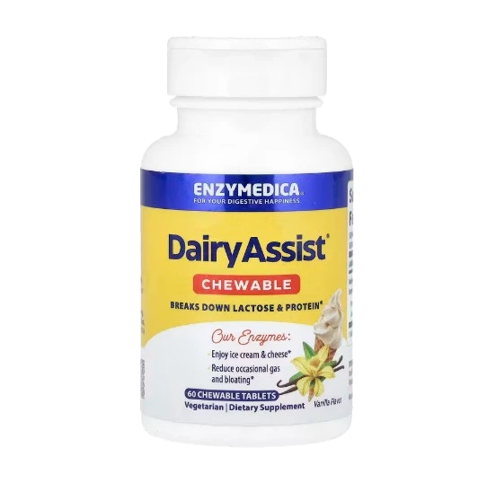 DairyAssist Chewable, Vanilla - 60 chewable tablets