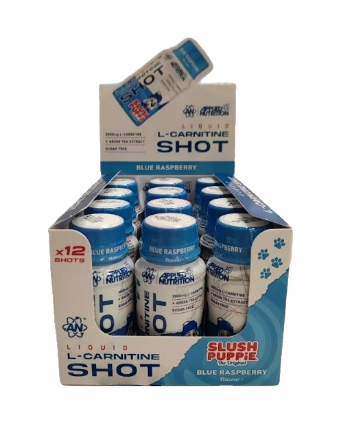Liquid L-Carnitine Shot, Slush Puppie Blue Raspberry - 12 x 60 ml.