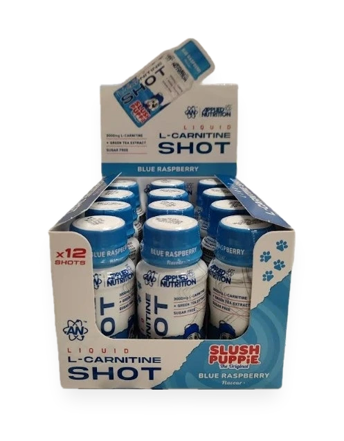 Liquid L-Carnitine Shot, Slush Puppie Blue Raspberry - 12 x 60 ml.