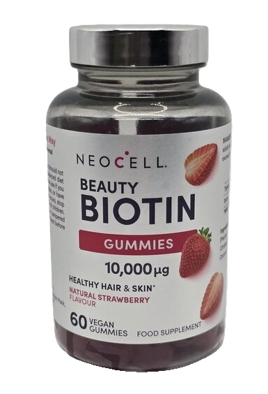 Beauty Biotin, 10000mcg, Natural Strawberry - 60 gummies