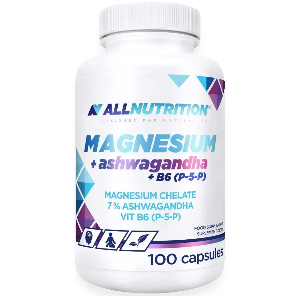 Magnesium + Ashwagandha + B6 (P-5-P) - 100 caps