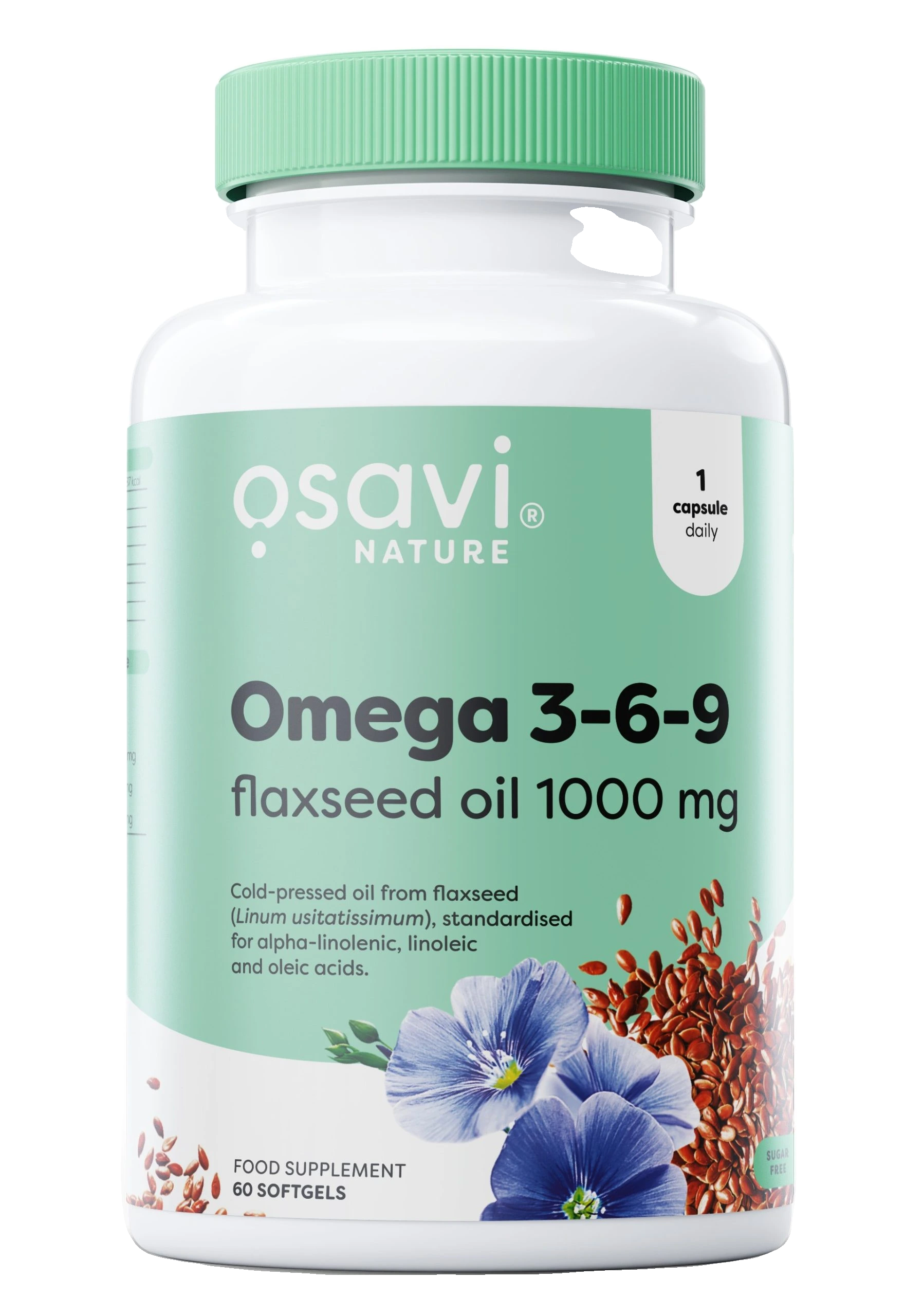 Omega 3-6-9 Flaxseed Oil, 1000mg - 60 softgels