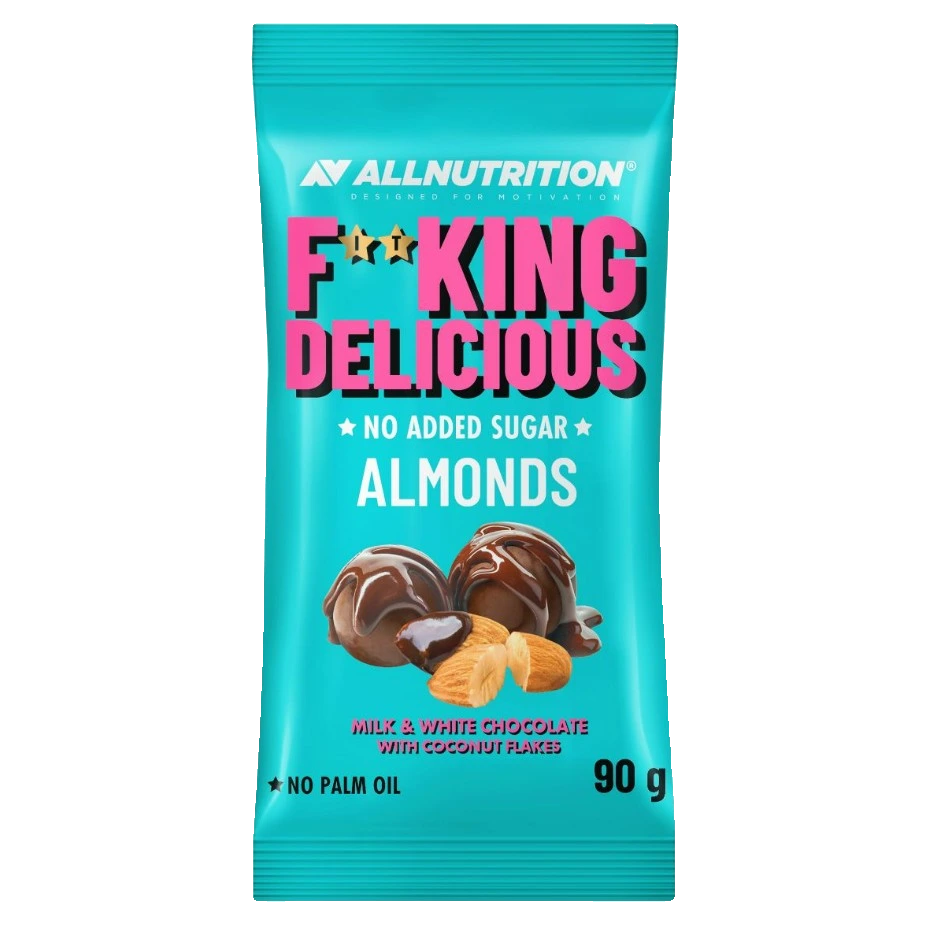 Fitking Delicious Almonds, Milk & White Chocolate with Coconut Flakes - 90 grams
