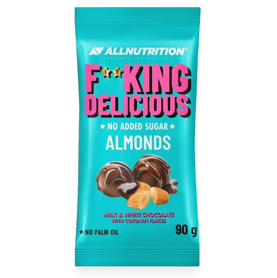 Fitking Delicious Almonds, Milk & White Chocolate with Coconut Flakes - 90 grams