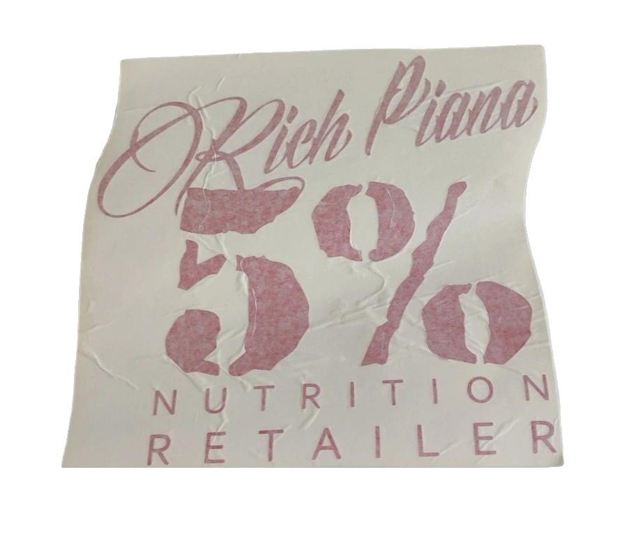 5% Nutrition Window Cling, White & Red