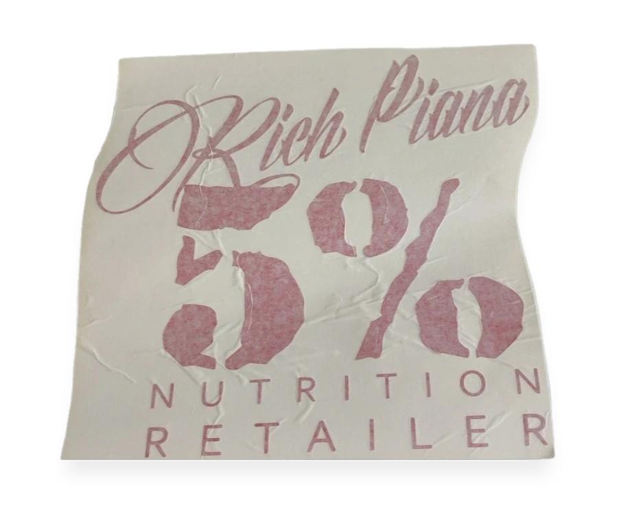 5% Nutrition Window Cling, White & Red