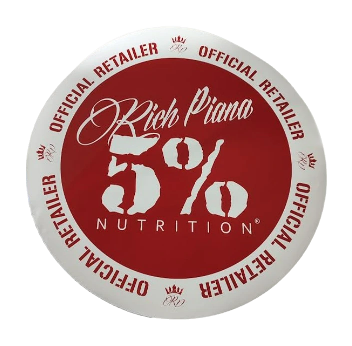 5% Nutrition Window Cling Circle, Red & White