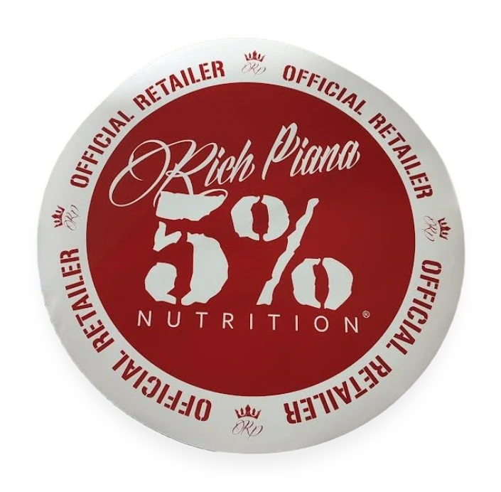 5% Nutrition Window Cling Circle, Red & White
