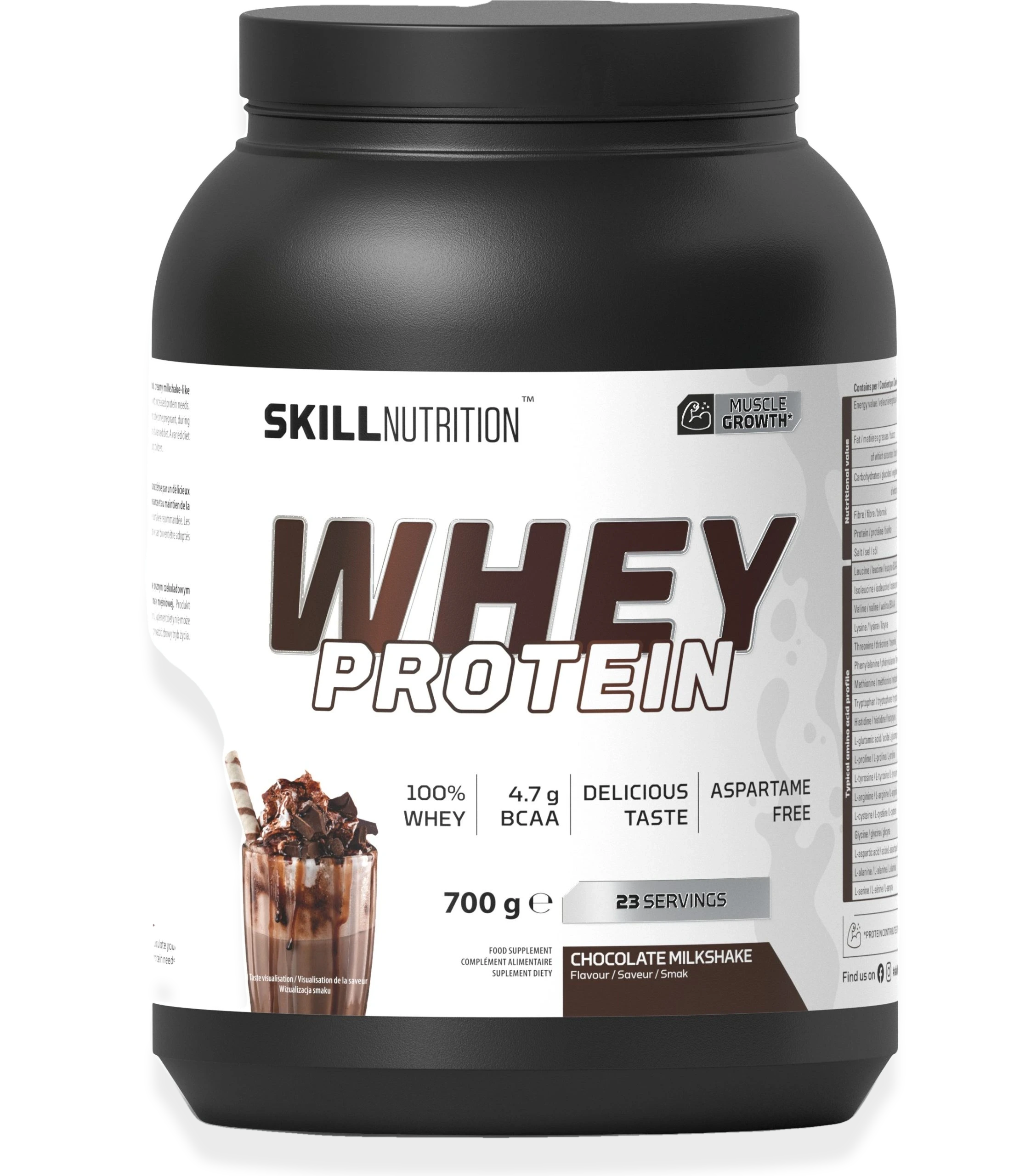 Whey Protein Powder, Chocolate Milkshake - 700 grams