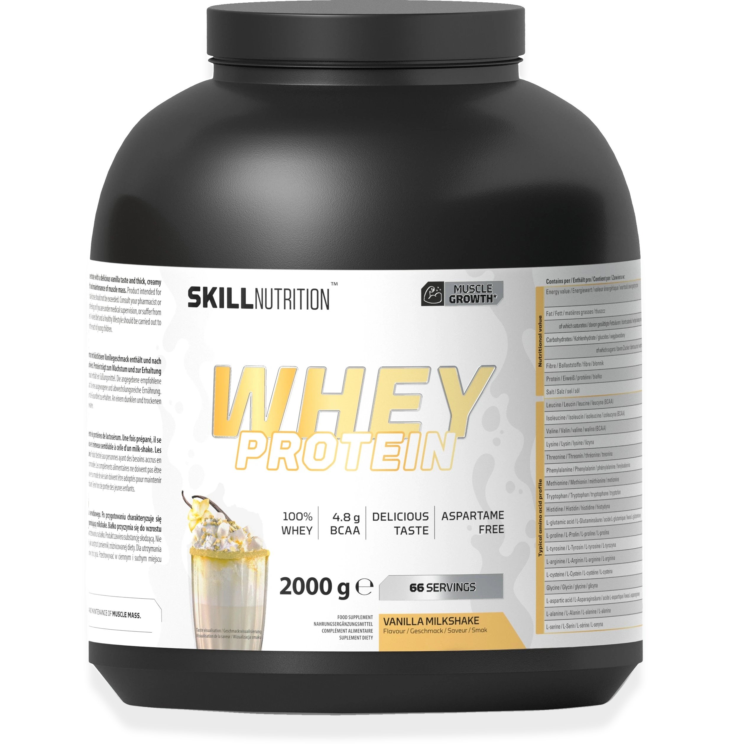 Whey Protein Powder, Vanilla Milkshake - 2000 grams