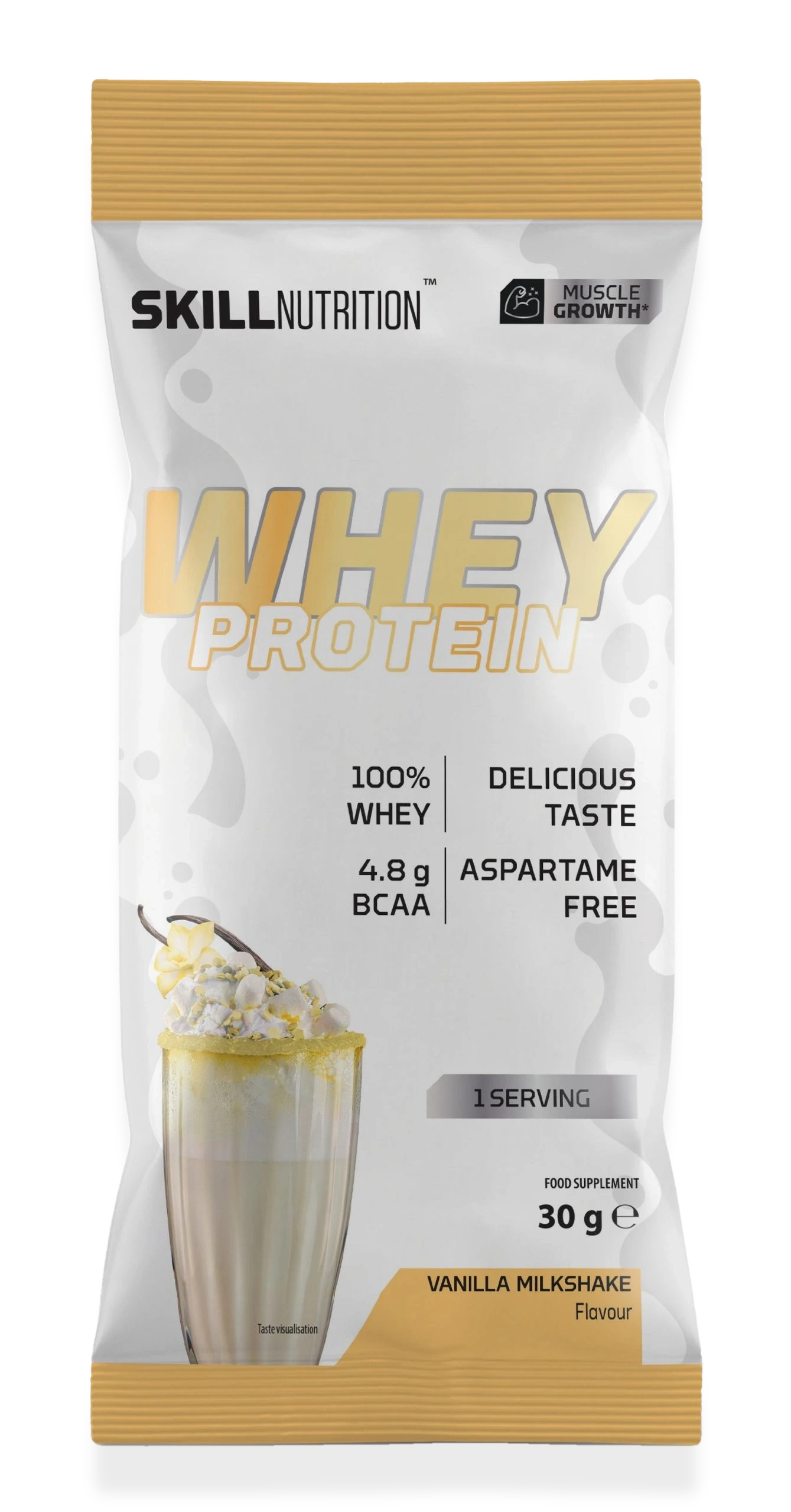 Whey Protein Powder, Vanilla Milkshake - 30 grams (1 serving)