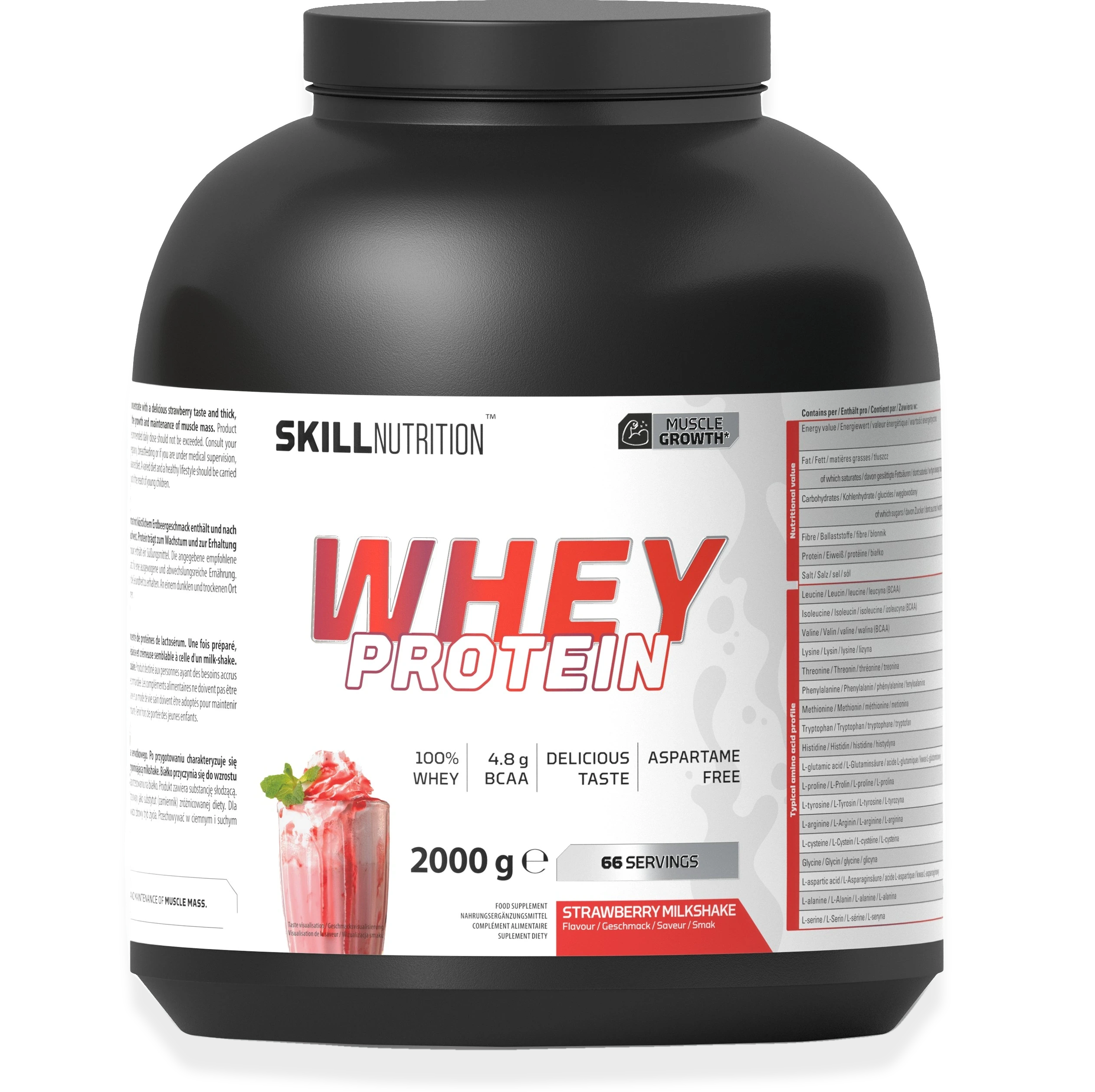 Whey Protein Powder, Strawberry Milkshake - 2000 grams