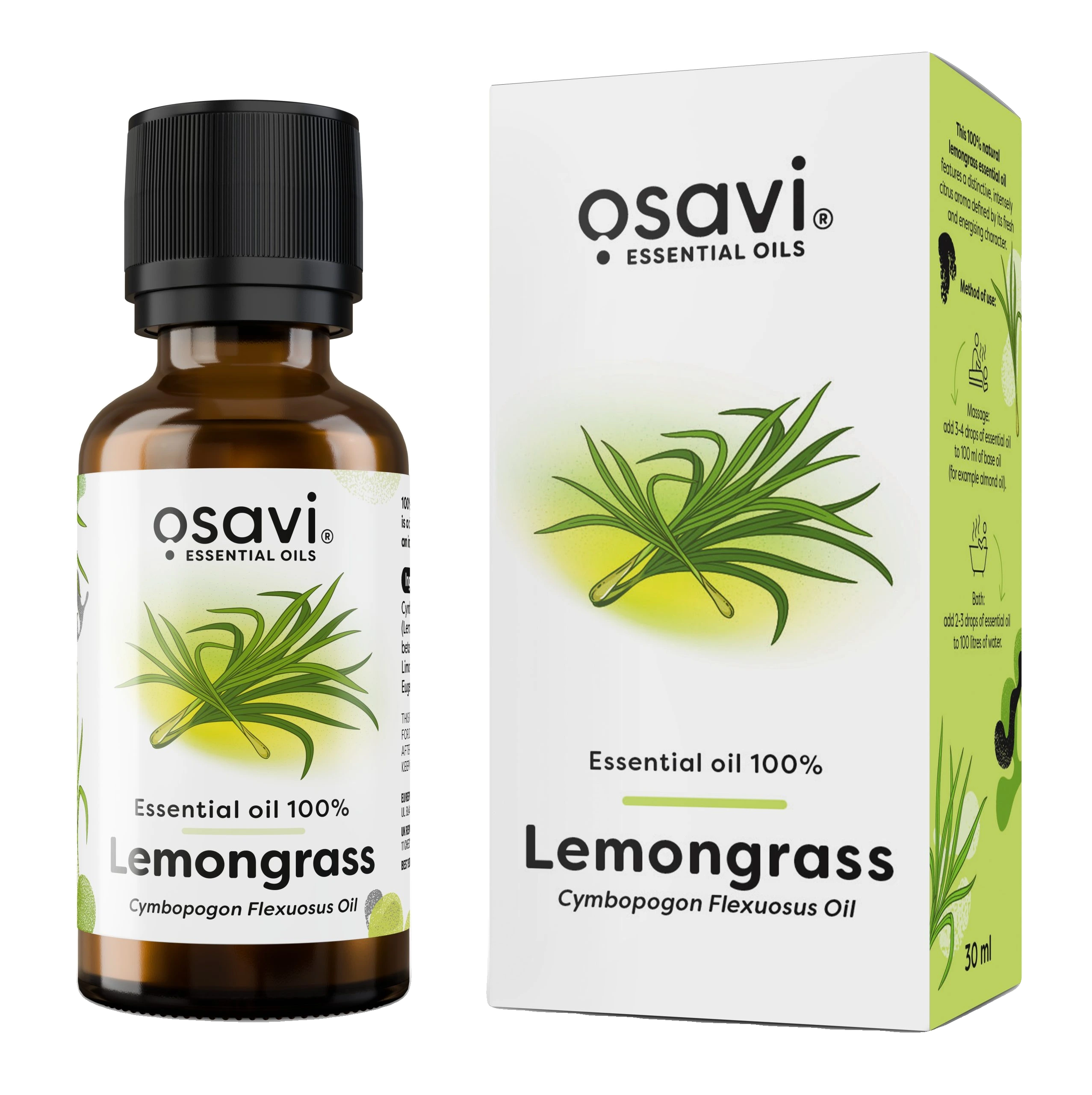 Essential Oil 100%, Lemongrass - 30 ml.