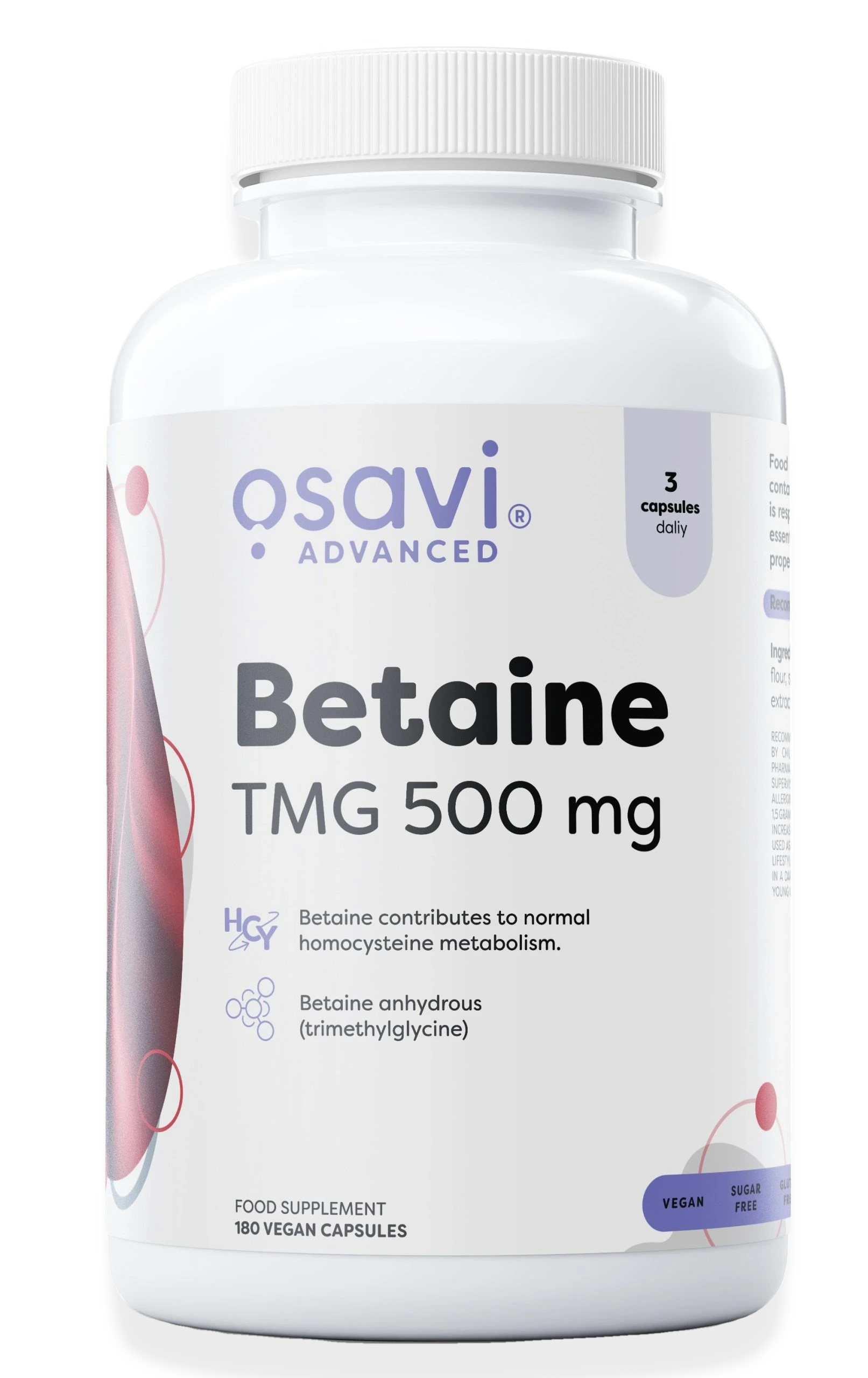 Betaine, TMG 500mg - 180 vegan caps