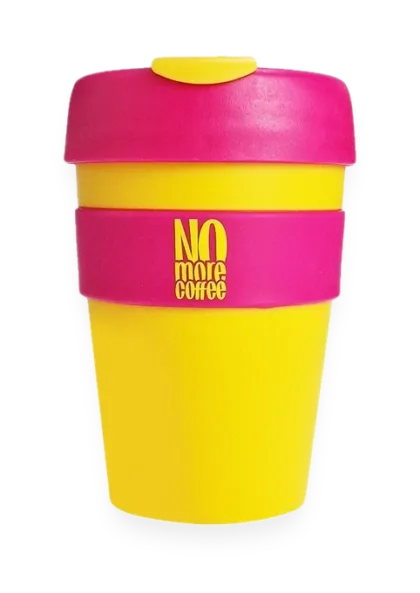 No More Coffee Mug, Yellow-Pink - 340 ml.