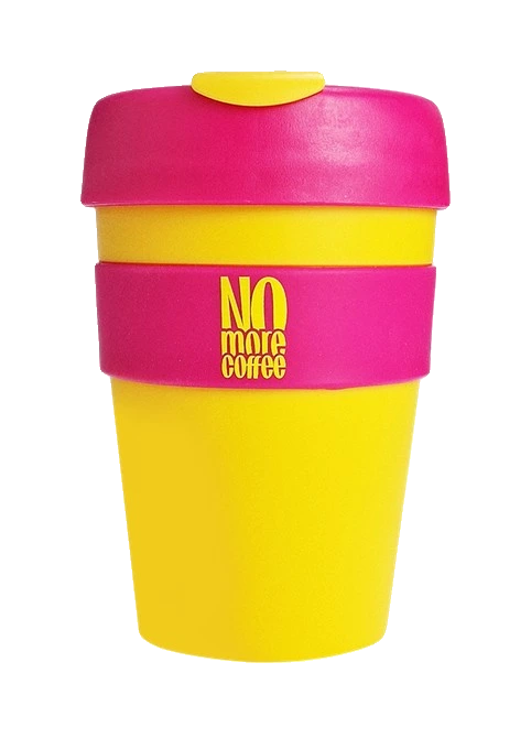 No More Coffee Mug, Yellow-Pink - 340 ml.