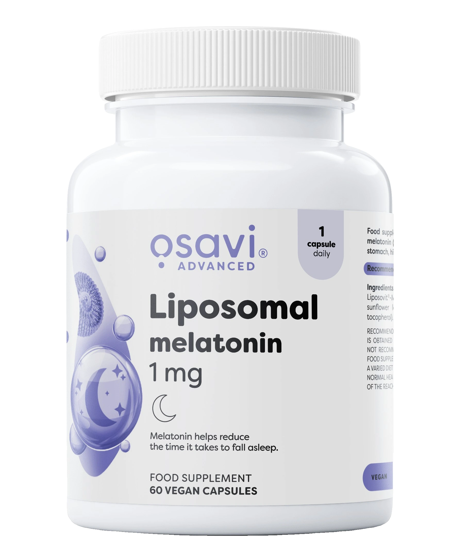Liposomal Melatonin, 1 mg - 60 vegan caps