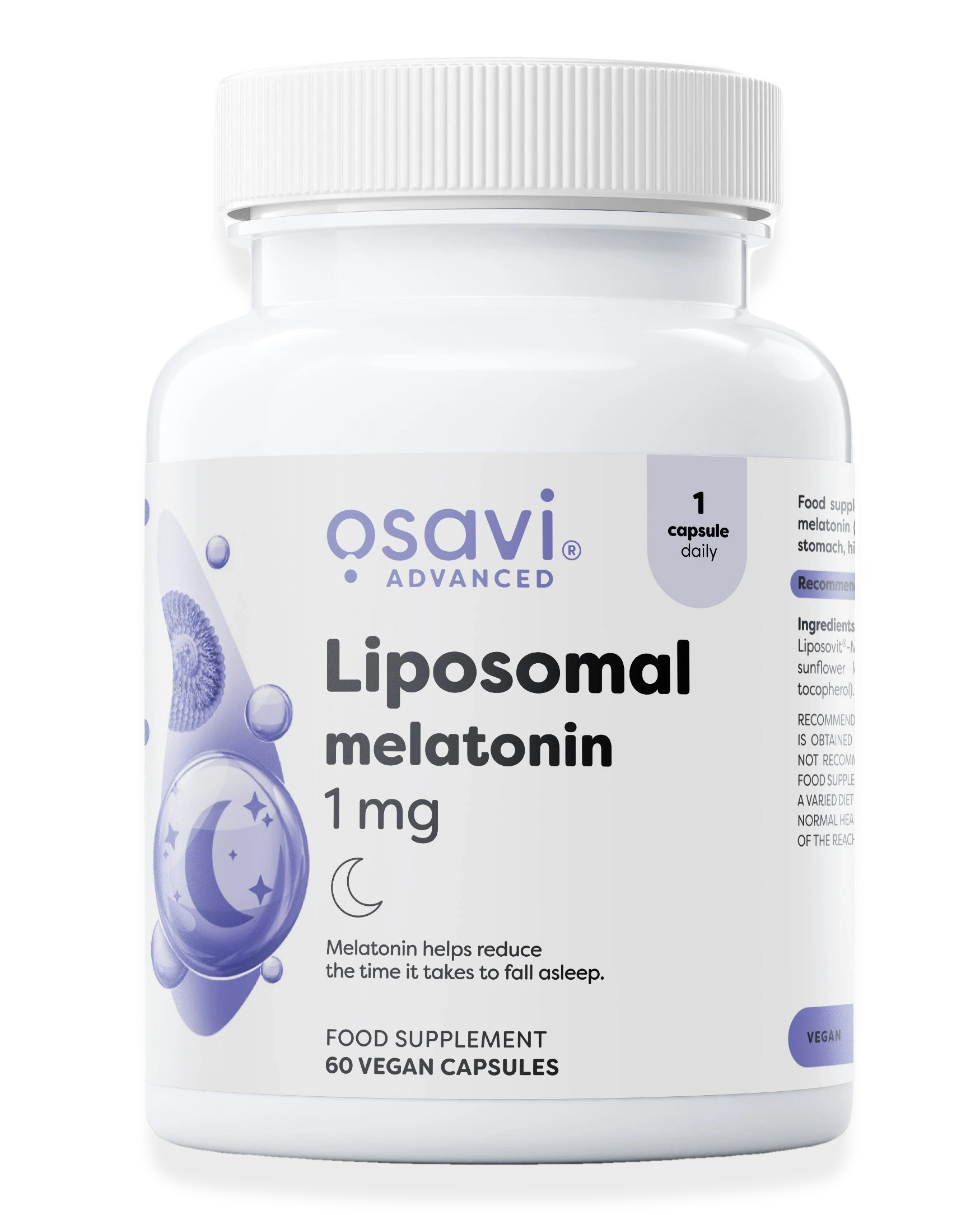Liposomal Melatonin, 1 mg - 60 vegan caps