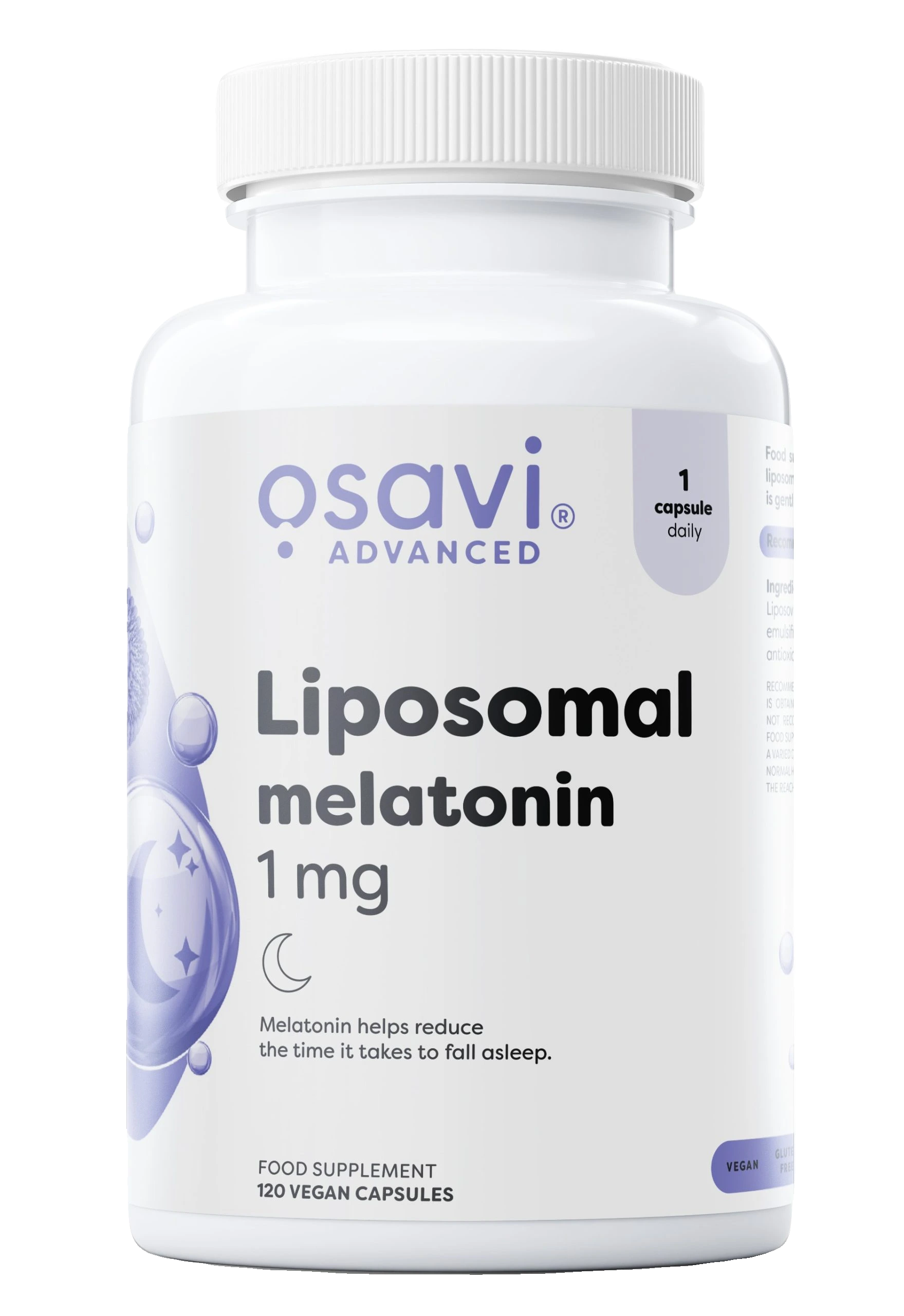Liposomal Melatonin, 1 mg - 120 vegan caps