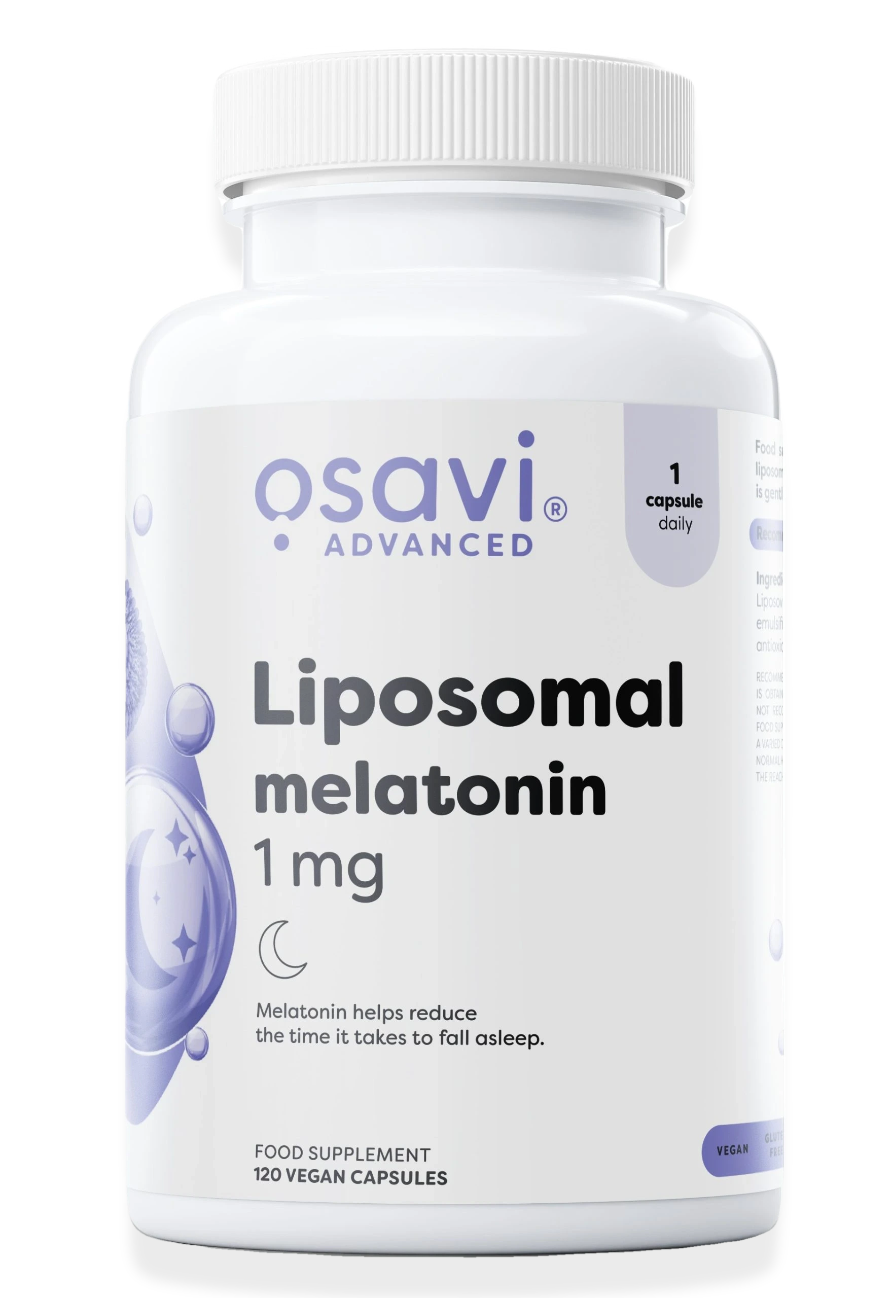 Liposomal Melatonin, 1 mg - 120 vegan caps