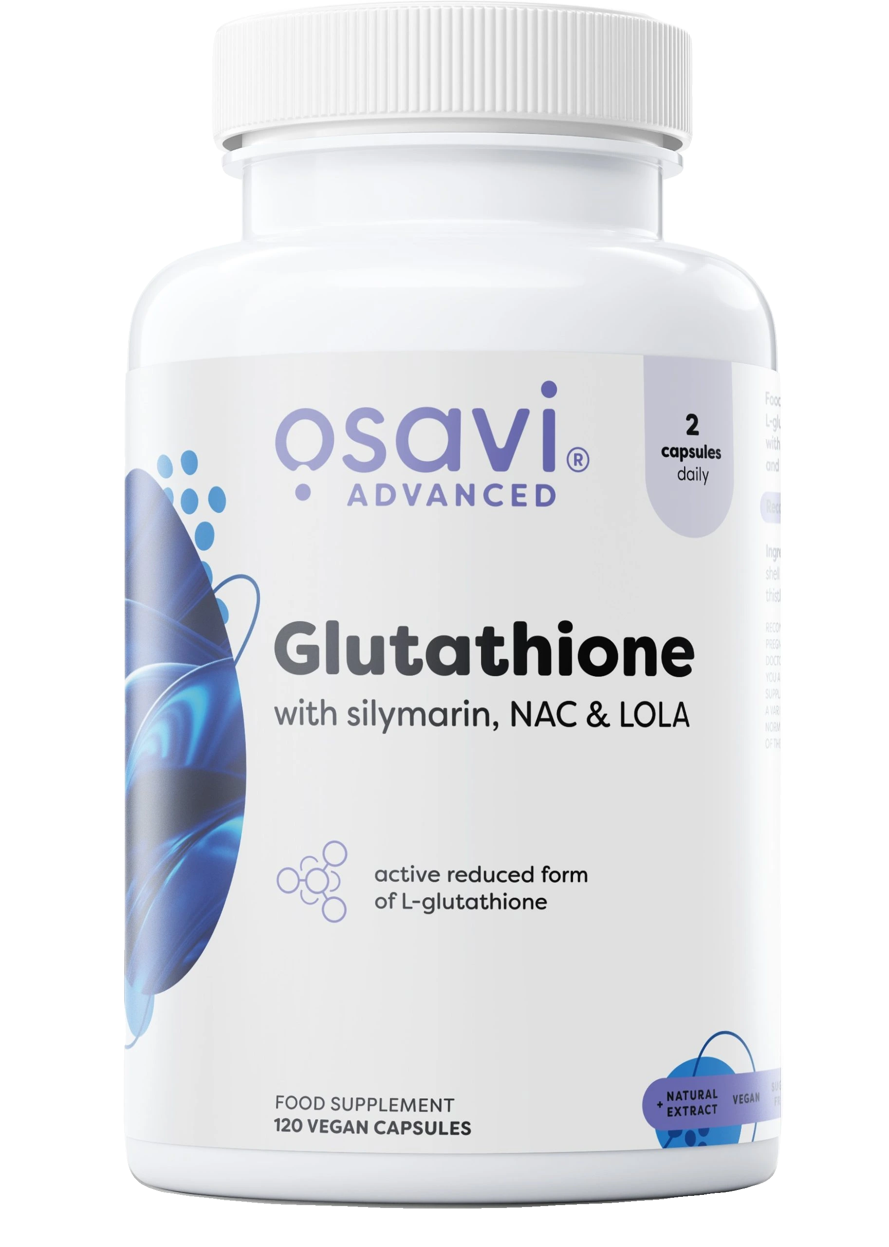 Glutathione with Silymarin, NAC & LOLA - 120 vegan caps