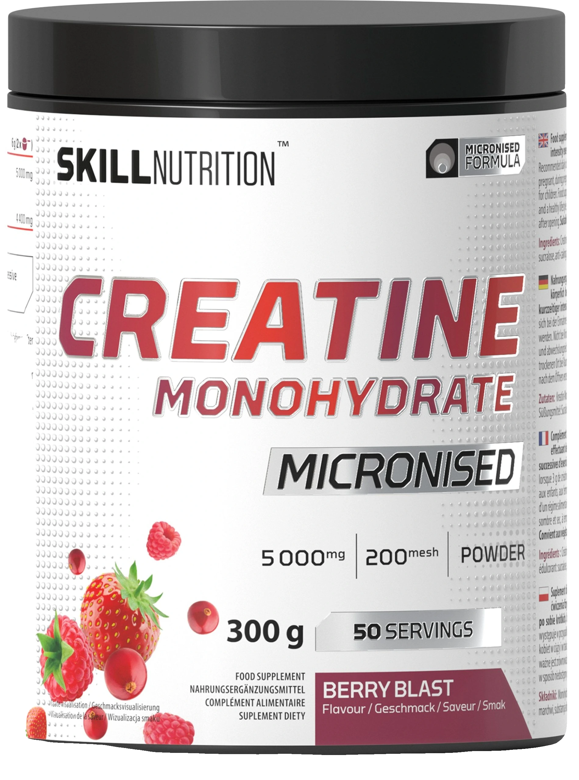 Micronised Creatine Monohydrate Flavoured, Berry Blast - 300 grams