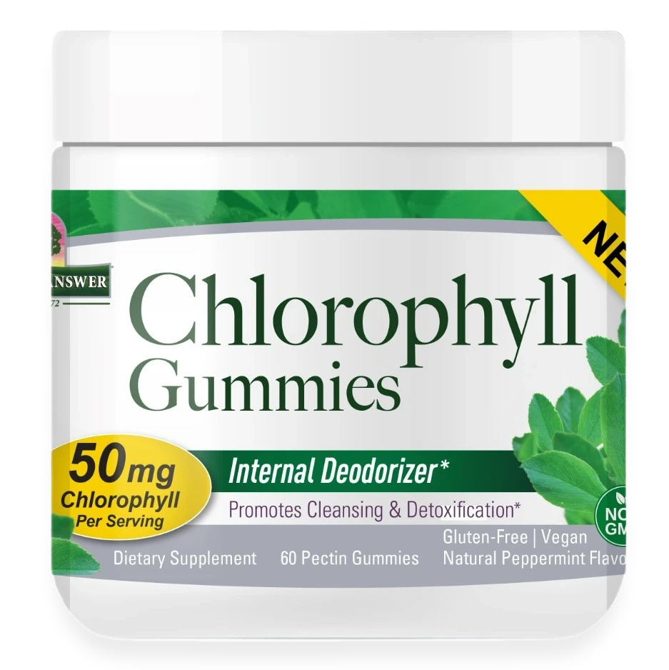Chlorophyll Gummies, 50mg (Natural Peppermint) - 60 pectin gummies