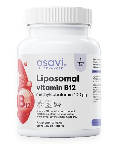 Liposomal Vitamin B12, Methylcobalamin 100mcg - 60 vegan caps