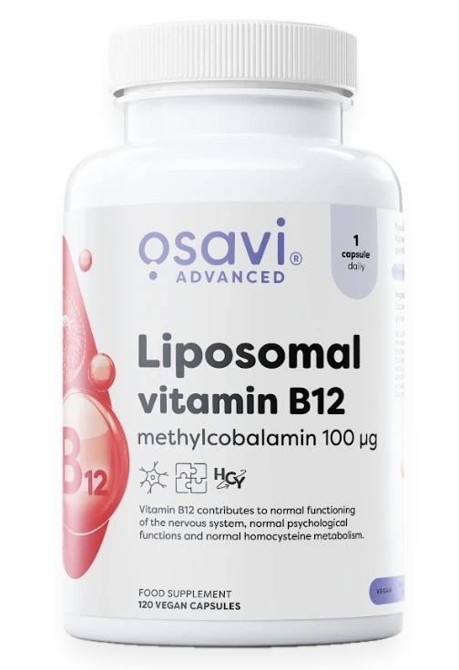 Liposomal Vitamin B12, Methylcobalamin 100mcg - 120 vegan caps