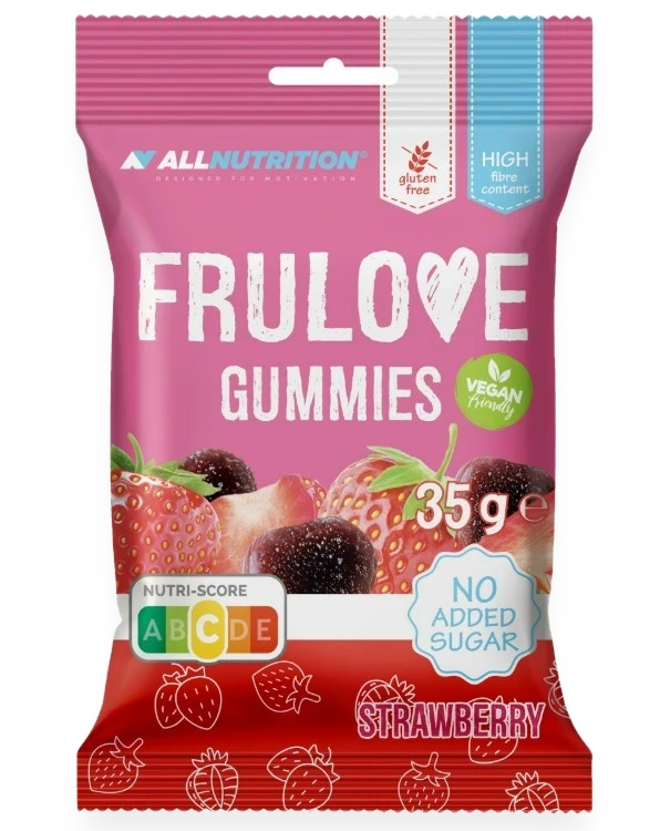 Frulove Gummies, Strawberry - 35 grams
