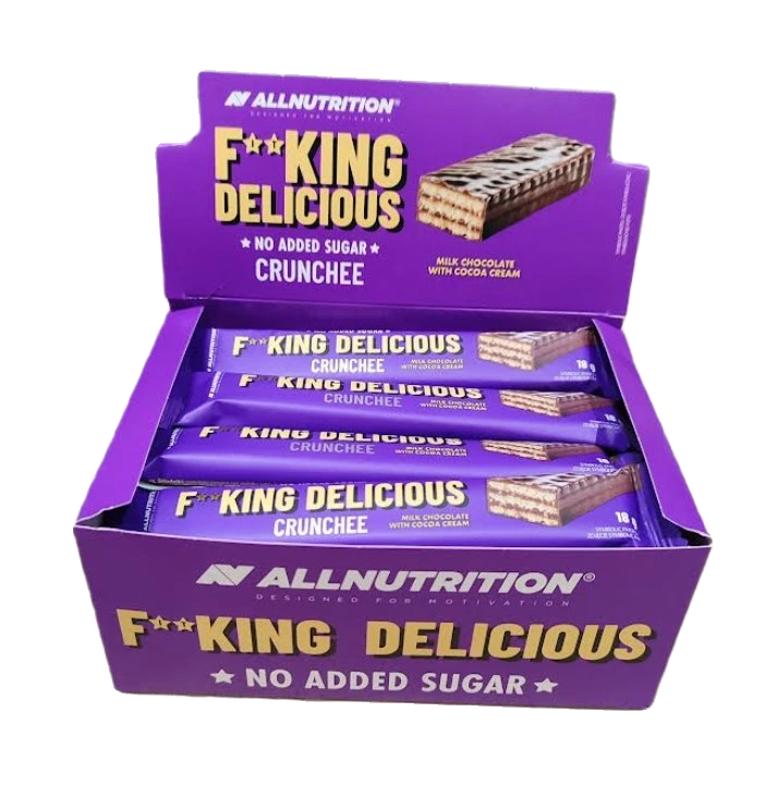 Fitking Delicious Crunchee, Milk Chocolate with Cocoa Cream - 20 x 18g