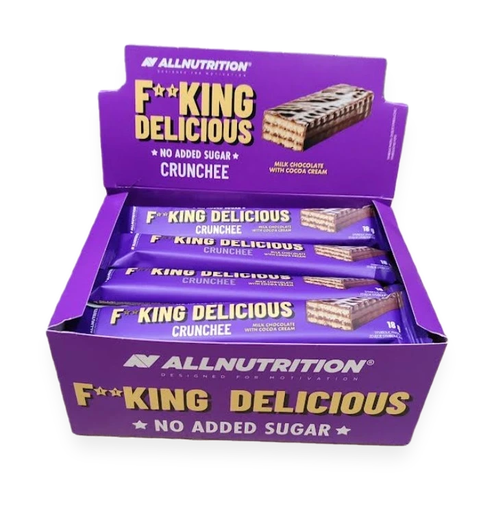 Fitking Delicious Crunchee, Milk Chocolate with Cocoa Cream - 20 x 18g