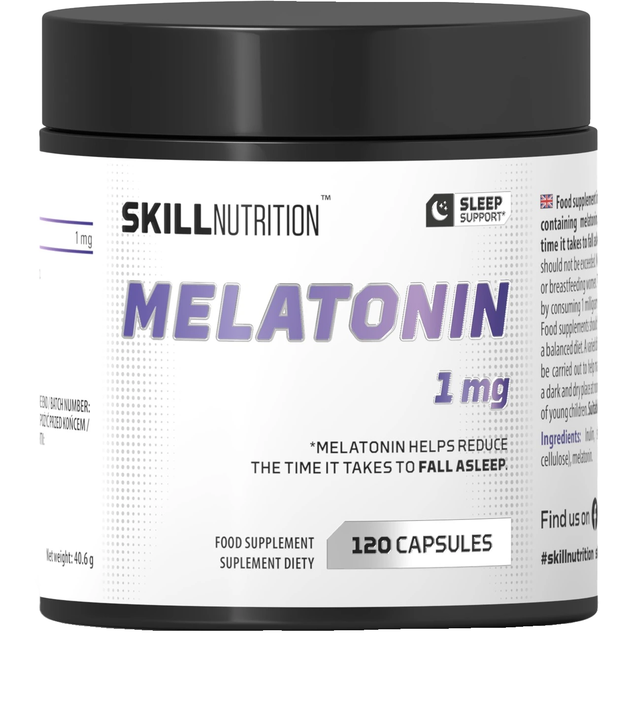 Melatonin, 1 mg - 120 caps