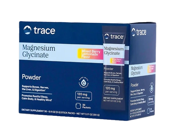 Magnesium Glycinate Powder Stick Packs, Mixed Berry Lemonade - 30 x 3g