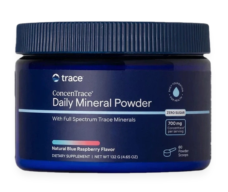 ConcenTrace Daily Mineral Powder, Natural Blue Raspberry - 132 grams